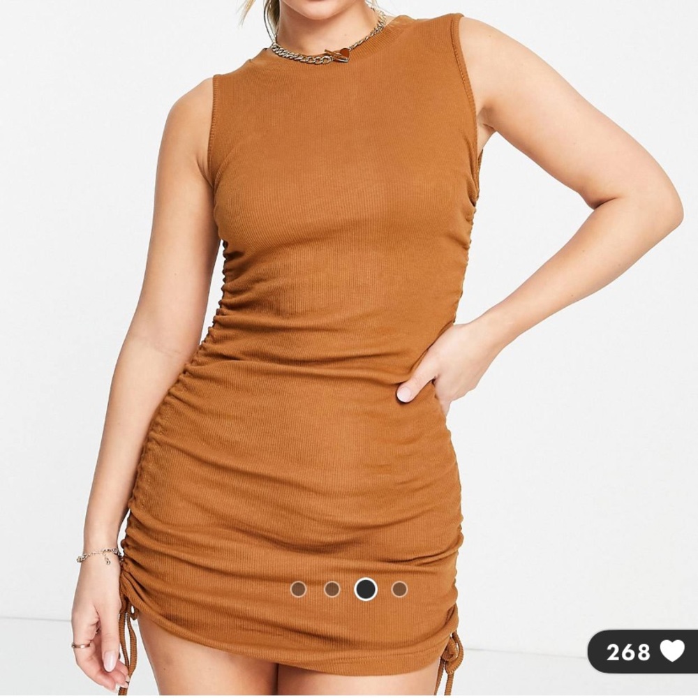 Brown scrunch dress